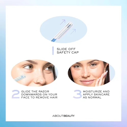 Miniatura 5 de About Face Pro-Premium - 3 afeitadoras de belleza para depilación, ideales para afeitar, exfoliar, dermaplanear y dar forma a las cejas, de acero