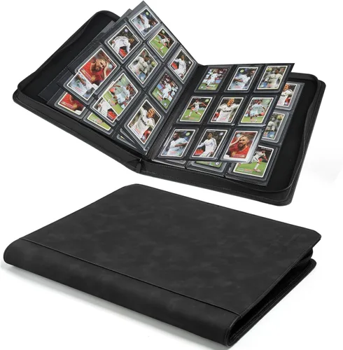 Miniatura 30 de Carpeta Toploader rígida, fundas rígidas con 9 bolsillos para 288 tarjetas. Carpeta de tarjetas con fundas para rígidas "3 × 4", tarjetero (negro)