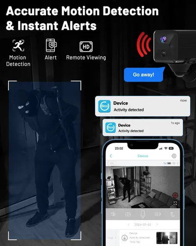 Miniatura 7 de Cámara de seguridad celular 4G LTE sin WiFi con tarjeta SIM 4G, capacidad de batería de 5200 mAh más grande, 2K HD portátil sin cámara de seguridad