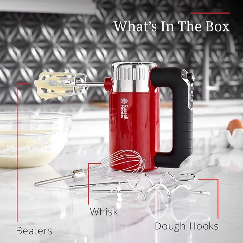 Miniatura 4 de Remington Russell Hobbs MX3100RDR - Batidora de mano estilo retro, 4 velocidades + Turbo Boost, color rojo