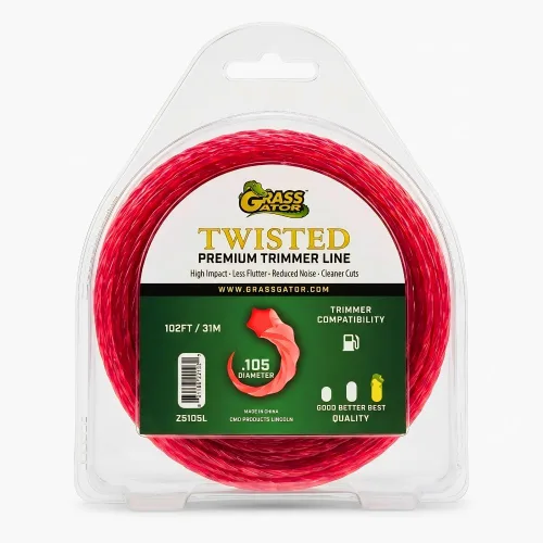 Grass Gator Z5105 - Línea de recortadora torcida - Profesional de alta resistencia de 0.105 pulgadas - Nylon rojo - 102 pies - Donut mediano para