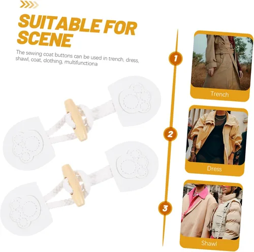 Miniatura 3 de Botones de repuesto para abrigos, 4 pares de cierres decorativos para abrigos