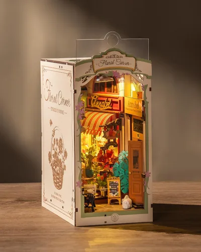 Miniatura 9 de Rolife Kits de rincón de libros para adultos, kit de rincón de libros en miniatura para decoración de habitación del hogar, rompecabezas de madera