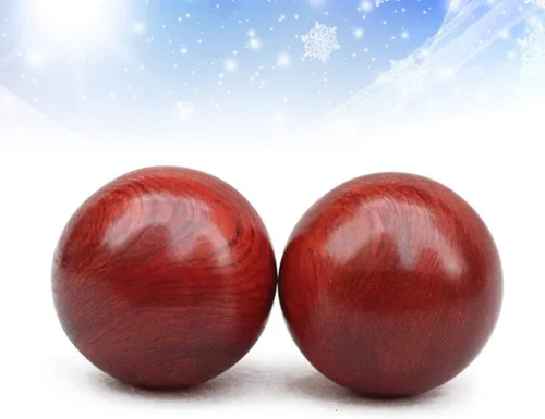 Miniatura 2 de HEALLILY Baoding Bolas de madera para ejercicio de salud, pelotas de meditación, masaje, fitness, terapia, masaje de manos, 2 unidades (2.4 in)