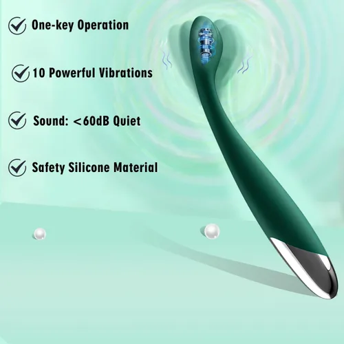 Miniatura 7 de Juguetes sexuales para adultos para mujeres, vibrador de punto G del clítoris con 10 potentes modos de vibración, estimulador del pezón del Verde
