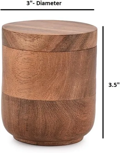 Miniatura 5 de NIRMAN Joyeros de madera de acacia, cajas de joyería para anillos de boda para aniversario, compromiso, boda, Navidad (3 x 3 x 3.5 pulgadas)