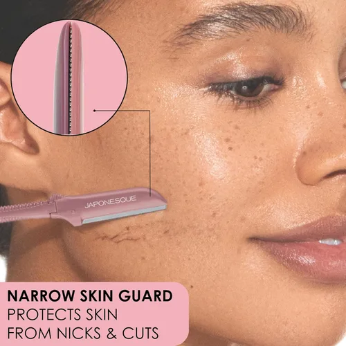 Miniatura 6 de JAPONESQUE Maquinillas de afeitar faciales Dermaplaner de precisión: juego de 2 unidades, 6 piezas, maquinillas de afeitar de cejas y cabello facial