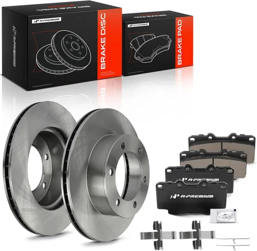 Miniatura 10 de A-Premium Kit de rotores de freno de disco ventilados delanteros de 11.69 pulgadas (11.685 in) + pastillas de cerámica compatibles con modelos