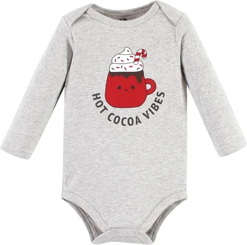 Miniatura 150 de Hudson Baby Body unisex de algodón de manga larga para bebé, leopardo rosa rojo
