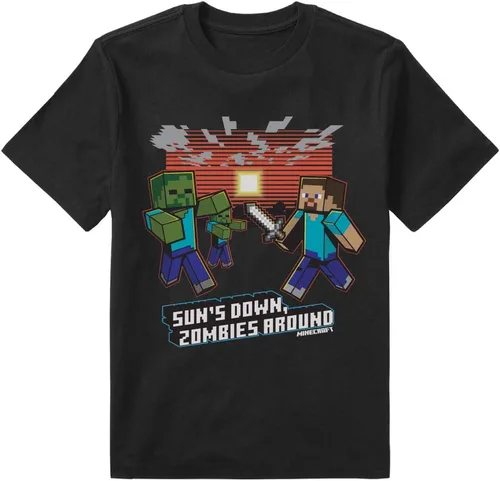Miniatura 2 de Minecraft T Shirt Boys Creeper Inside Black OR Grey Short Sleeve Gamer Top