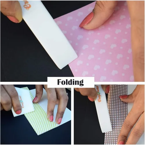 Miniatura 4 de CrafTreat Juego de carpeta de hueso de teflón y herramientas de puntuación - grande, Ergo Square, levantador y bruñidor - Marcador de papel, carpeta