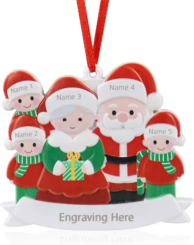 Miniatura 6 de Adornos de Navidad personalizados 2023, adorno familiar con nombre de familia, decoraciones de Navidad para colgar adornos para árbol de Navidad