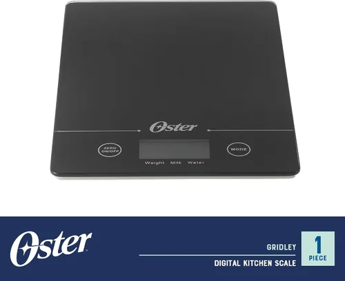 Miniatura 2 de Oster Gridley - Báscula digital de cocina, báscula de alimentos de alta precisión de 11 libras con pantalla LCD, función de tara, medición de gramos