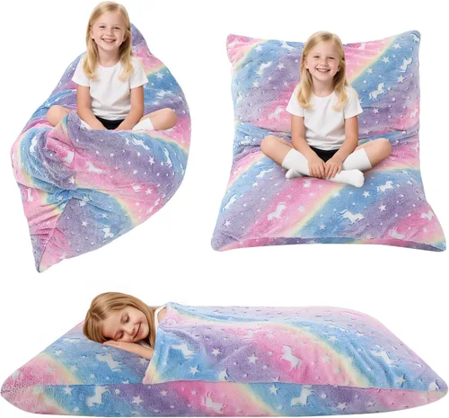 Miniatura 22 de COMAX Silla Puf para Niños que se Convierte en Cama Puf, Silla Puf de Pana para Niños y Niñas para Dormir, Pufs Perezosos para Niños con Relleno
