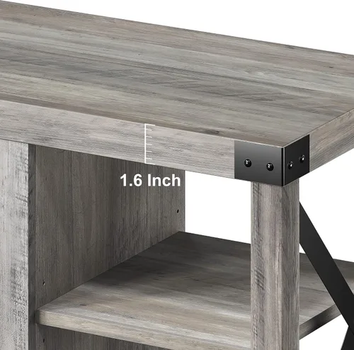 Miniatura 7 de IDEALHOUSE Soporte de TV de 59 pulgadas para TV de hasta 65 pulgadas, gabinete de TV de madera de granja con almacenamiento y estantes ajustables