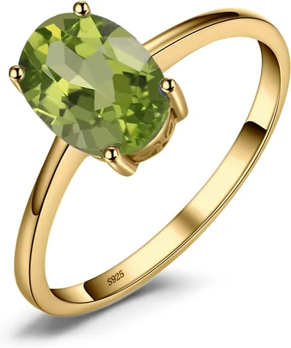 Miniatura 11 de JewelryPalace Anillos de compromiso solitarios de plata de ley 925 chapados en oro de 14 quilates con piedra natal de topacio azul citrino y piedras