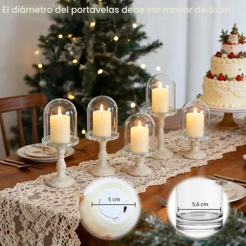 Miniatura 3 de Lezonic - Velas votivas sin llama a batería con control remoto y temporizador, paquete de 6 (Diámetro: 2" x Altura: 3") Velas LED de cera blanca