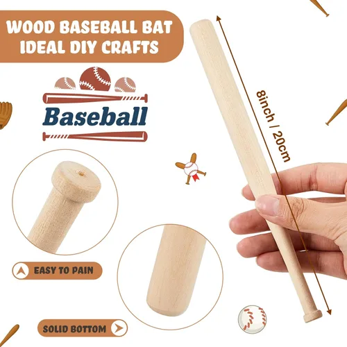 Miniatura 2 de Libima Juego de 36 piezas de mini bates de béisbol de 8 pulgadas y pelotas de béisbol de espuma de 2 pulgadas, pequeños murciélagos de madera sin