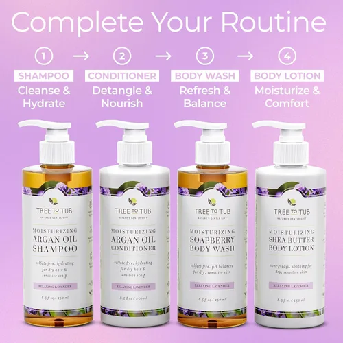 Miniatura 8 de Tree To Tub Champú y acondicionador de lavanda para cabello seco, cuero cabelludo seco, encrespamiento, champú y acondicionador hidratante de aceite