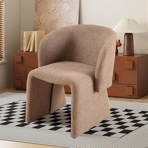 Barrel - Silla de cocina y comedor, sillas de tocador de maquillaje modernas y cómodas con brazo, terciopelo tapizado, sofá individual, dormitorio,