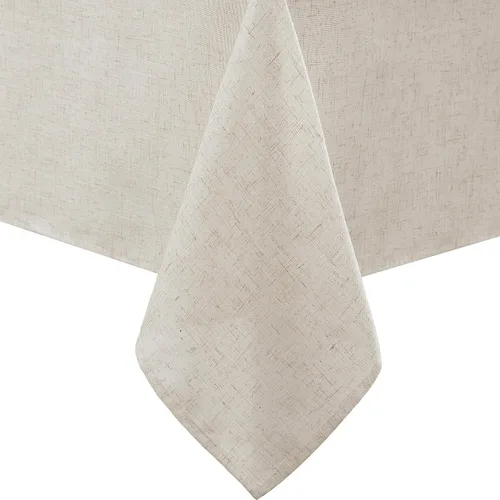 Miniatura 8 de Laura Ashley Dothan Mantel de Mezcla de Lino de Lujo para Cenas Formales, Vacaciones, Bodas o Fiestas, Juego de 8 Servilletas, Color Topo