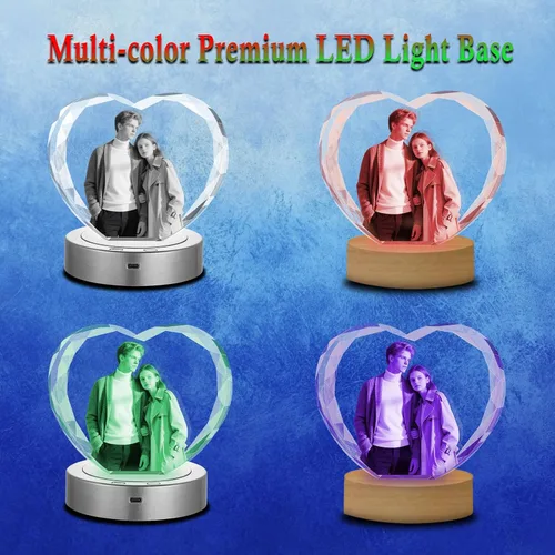 Miniatura 3 de Foto de Cristal 3D Personalizada, Marco de Fotos de Vidrio Grabado con Láser Personalizado, Grandes Regalos de Aniversario, Cumpleaños, Navidad