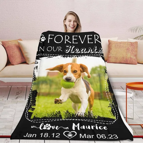 Miniatura 3 de Artsadd Manta de memoria personalizada, regalo personalizado con imagen de perro, manta conmemorativa, regalo de condolencias para amantes