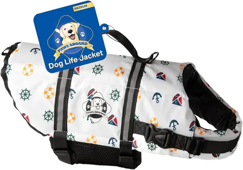 Miniatura 34 de Chaleco salvavidas para perros – Chaleco de natación para perros, ajustable, reflectante, cómodo, varios colores, patrones, chaleco de natación