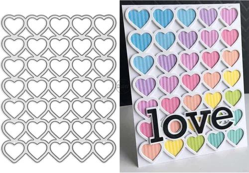 Miniatura 11 de DzIxY Troqueles de corte de metal en forma de corazón simples para kit de fabricación de tarjetas, juegos de troqueles de papel en relieve, 7