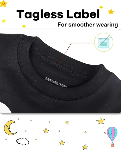 Miniatura 3 de DAUGHTER QUEEN Pijama para niños de 4 piezas, conjunto corto 100% algodón, talla 18 meses - 12 años