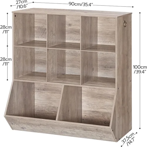 Miniatura 3 de HOOBRO Estantería para niños, gabinete de almacenamiento para juguetes, organizador de juguetes para niños, 8 cubículos, cabecera de estantería