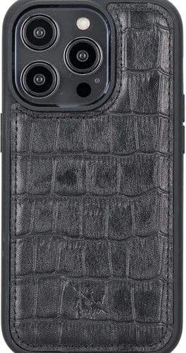 Miniatura 95 de Venito Lucca - Funda de piel compatible con Samsung Galaxy Note 10 (6,3 pulgadas), extra segura, con cubierta trasera acolchada, cocodrilo negro