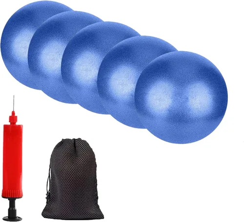 Miniatura 7 de Pequeña pelota de yoga de ejercicio para pilates, barra y terapia física, incluye bomba de aire, antiestallido, fácil de inflar, accesorio