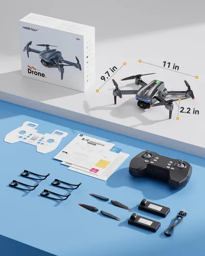 Miniatura 6 de Dron T29 con cámara para niños, mini drones plegables para principiantes o adultos, cuadricóptero RC HD 1080P, con 2 baterías y estuche