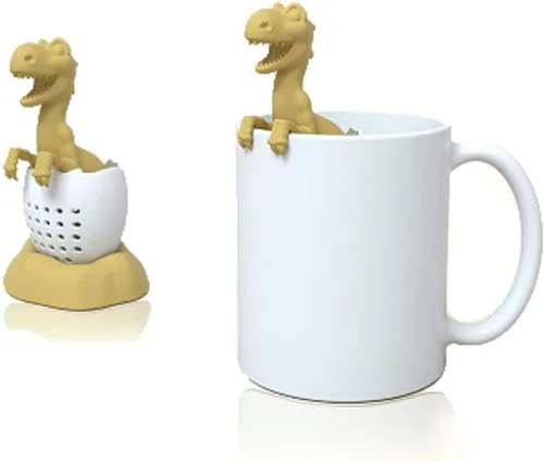 Miniatura 5 de Infusor de té, difusor de filtro de dinosaurio y cáscara de huevo, filtro suelto de silicona para diferentes tazas y hojas