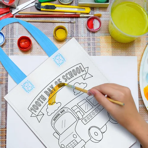 Miniatura 3 de Kacctyen 45 bolsas de regalo reutilizables para colorear para fiestas artísticas, bolsas de pintura para niños, temática de cumpleaños, haz tu