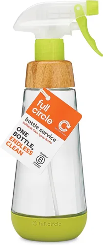 Miniatura 12 de Full Circle Botella de servicio recargable - Botella de spray de vidrio para limpieza - Opciones versátiles de chorro y neblina, bambú, tapón