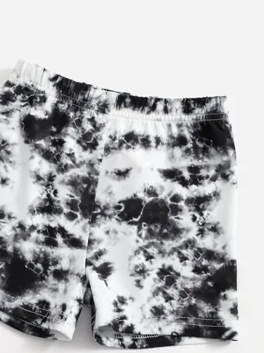 Miniatura 5 de Floerns Conjunto de camiseta y pantalones cortos de manga corta Tie Dye para niña de 2 piezas