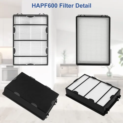 Miniatura 7 de Filtro de repuesto HAPF600 para purificador de aire Holmes HAPF600, 4 filtros + prefiltros de carbono, parte HAPF600 HAPF600D HAPF600D-U2 HAP615