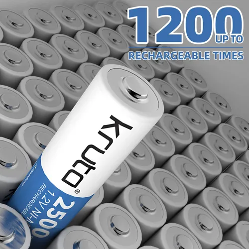Miniatura 5 de Baterías AA recargables, baterías solares Ni-MH doble A de 2500 mAh, alta capacidad, 1.2 V, precargadas para luces solares al aire libre, cadena