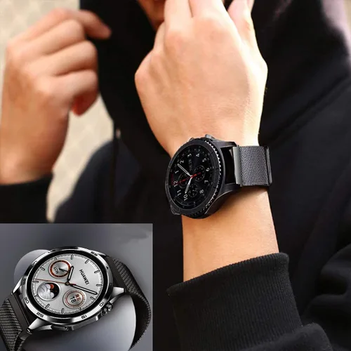 Miniatura 5 de MroTech Compatible con Samsung Gear S3 Frontier/Classic/Galaxy Watch 1.811 in Quick Release 0.866 in Correa de reloj de metal sólido de repuesto