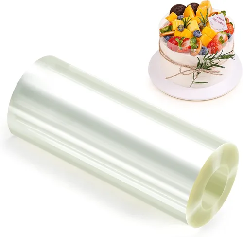 Miniatura 9 de Collares para pasteles 4 x 394 pulgadas (5.9 mil de grosor) Hojas transparentes de acetato en rollos para hornear y decorar bordes
