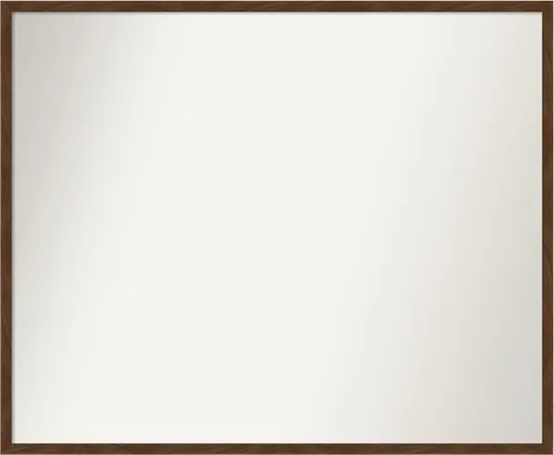 Miniatura 115 de Amanti Art Espejo de pared personalizado no biselado (23 x 25 pulgadas), marco estrecho marrón Carlisle, varios tamaños personalizados, espejo