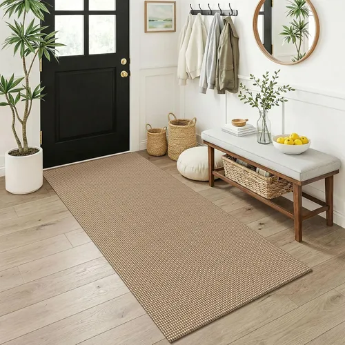 Miniatura 81 de KOZYFLY - Tapetes para entrada, lavable, tejido, con respaldo de goma antideslizante, de algodón, interiores, cocina, entrada, vestíbulo y puerta