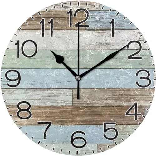 Miniatura 18 de ALAZA Reloj de pared cardenal de pájaro rojo de invierno, funciona con pilas, sin tictac, de cuarzo, analógico, rústico, rústico, reloj redondo
