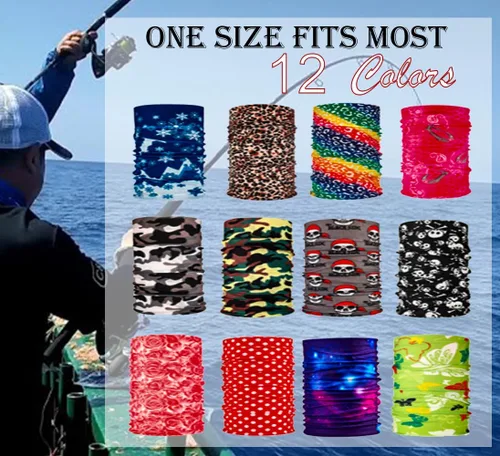 Miniatura 2 de Paliacate multifuncional como pasamontañas y cubrebocas para exteriores, deportes, ejercicio, yoga, protege contra rayos UV, Balaclava, L, 12 piezas