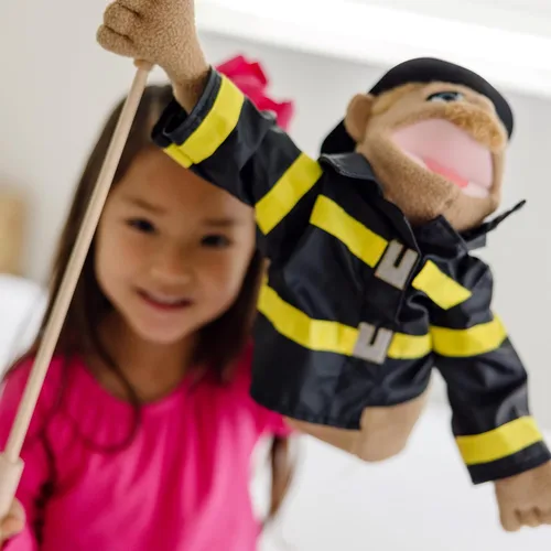 Miniatura 2 de Melissa & Doug - Paquete de marionetas, oficial de policía y bomberos