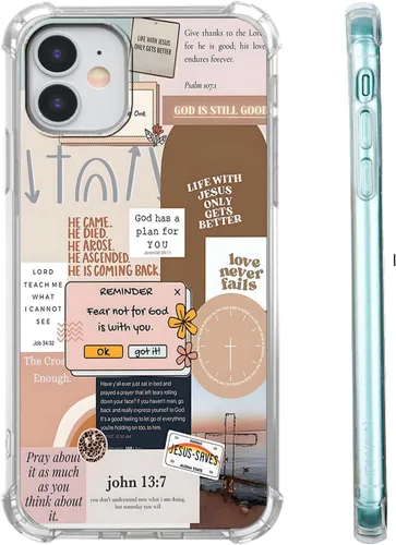 Miniatura 8 de Funda para Celular con Versículos de la Biblia, Colocación de Citas Cristianas de Jesús, Diseño Collage, Funda Protectora Suave de TPU de Moda