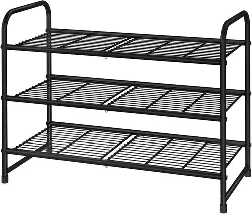 Miniatura 14 de Simple Trending - Zapatero apilable de 2 niveles, organizador de almacenamiento para zapatos de metal, negro