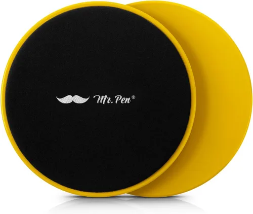 Miniatura 8 de Mr. Pen Deslizadores centrales para entrenar – Paquete de 2 discos deslizantes de entrenamiento de doble cara Azul